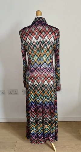 MISSONI RUNWAY RARE STRETCH LONG DRESS DUSTER COVERUP MULTICOLOUR SIZE 46 / 8-10 - Picture 7 of 15