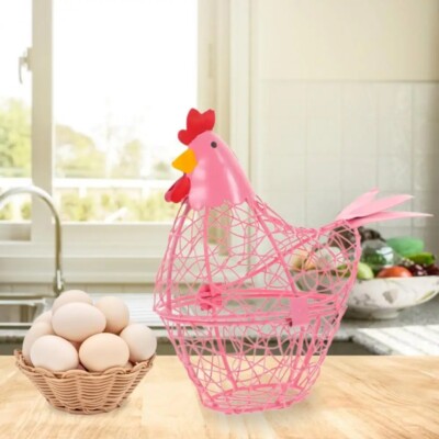 Eisen Huhn Henne Form Draht Ei Aufbewahrung Ostern Display Korb Halter Regal Handwerk