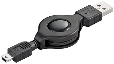 0,8m USB Kabel A Stecker -> B mini Aufrollbar     #p325