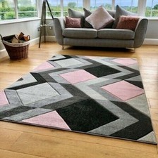 Modern Rugs Design Colourful Silky Soft Good Quality Floor Area Mats UK