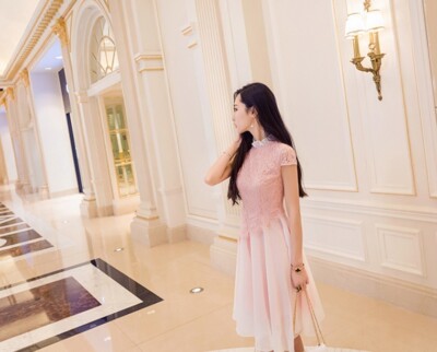 Custom Made To Order bespoke Women Mock Neck Lace/chiffon A-Line Dress New  G819 | eBay