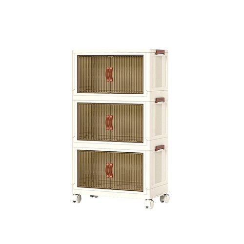 3Fl Aufbewahrungsbox 42L Stapelbox Faltbare mit Deckel Storage Boxes mit Rädern - Bild 8 von 13
