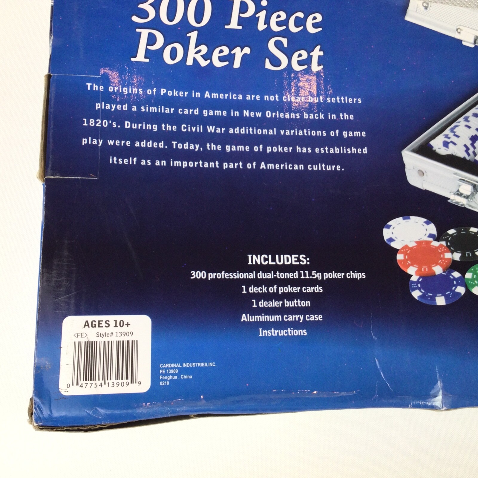 Cardinal POKER SET 300 Ct Dual Tone Heavy Chips / Card Deck / Metal Storage Case