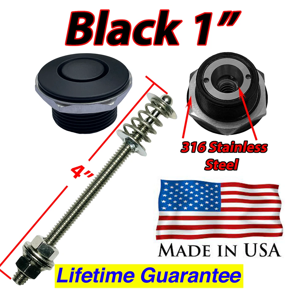Hood Pins Quick Latch Push Button Latch Pro Series Black Hood Latch  NHRA USA - Image 4 of 4