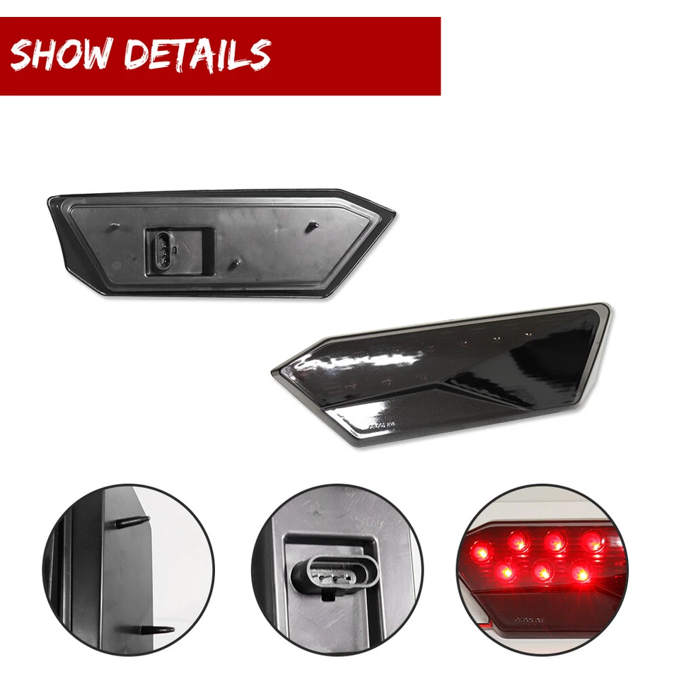 Par de luces traseras de lente de humo para Polaris RZR Turbo 1000 XP 900 S 2014-2019 2412341 Foto 3 de 4