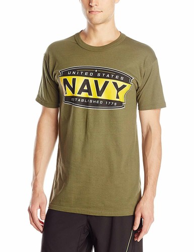 Navy Shield T-Shirt, Od Green, Medium 
