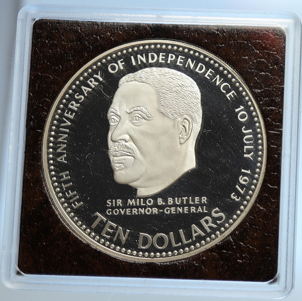 1973 BAHAMAS Independence Milo Butler VINTAGE Old Proof Silver $10