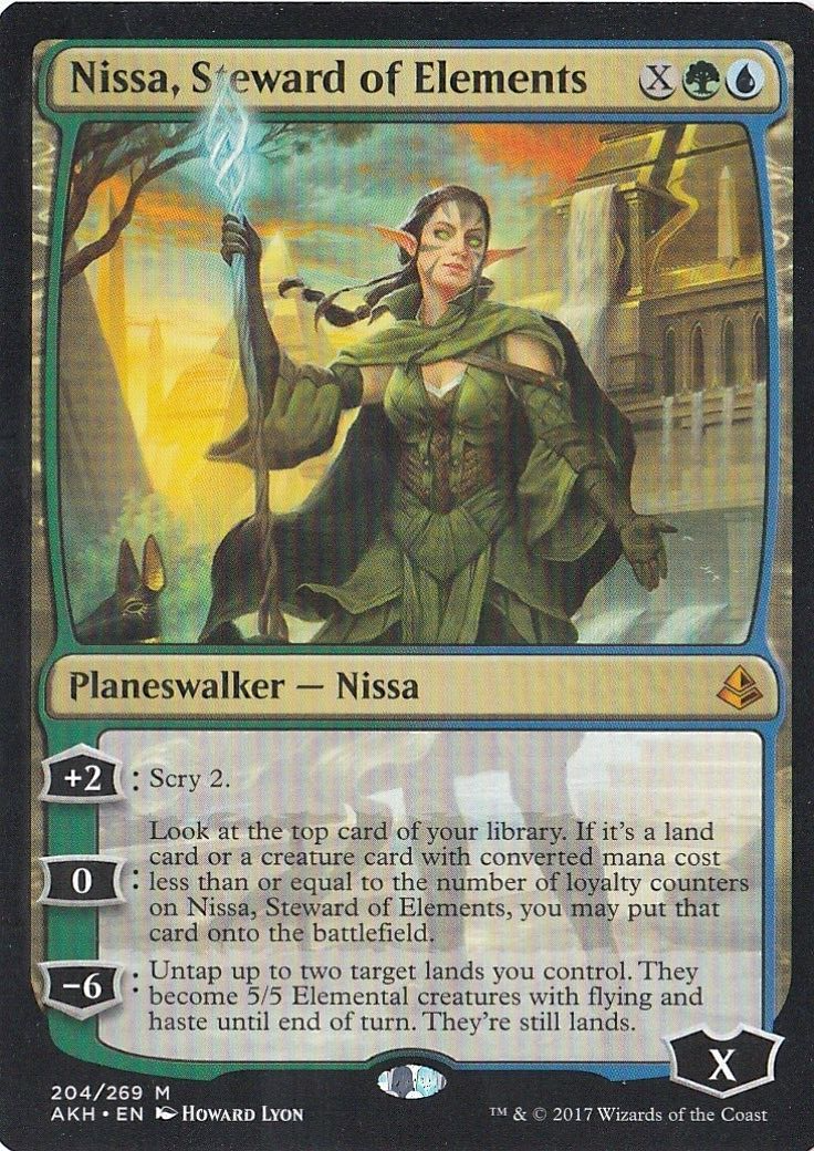 Nissa, Steward of Elements Amonkhet NM Blue Green Mythic Rare CARD