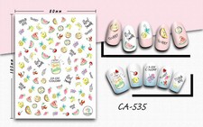Nail art 3D stickers decal watermelon strawberry banana pineapple shake CA535