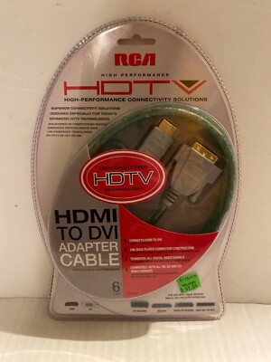 RCA high performance HDTV 6ft HDMI To DVI Digital Video & Audio Cable Adapter 