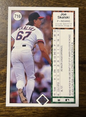 Joe Skalski 1989 Upper Deck 716 Cleveland Indians Rookie Baseball