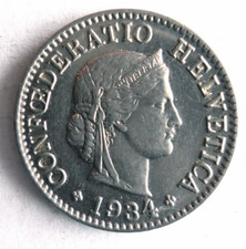 1934 Schweiz 5 Rappen - Ausgezeichnete Münze Schweiz Bin #3