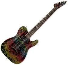 ESP LTD Eclipse 87 NT Electric Guitar in Rainbow Crackle Finish