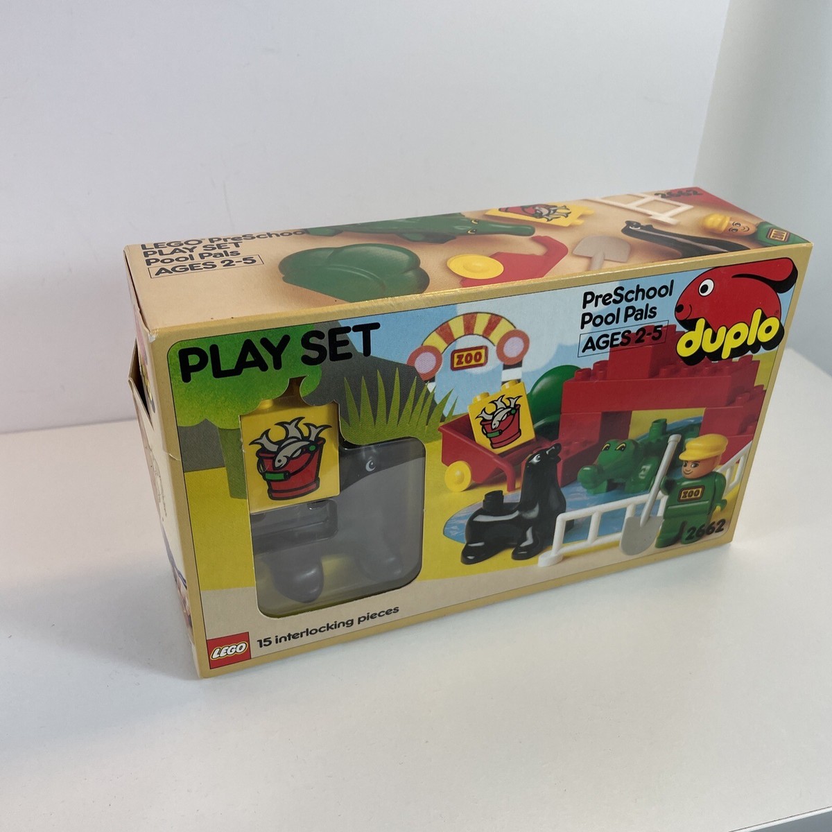 New LEGO DUPLO 2662 Crocodile and Sea Lion , VINTAGE Box Wear 1991