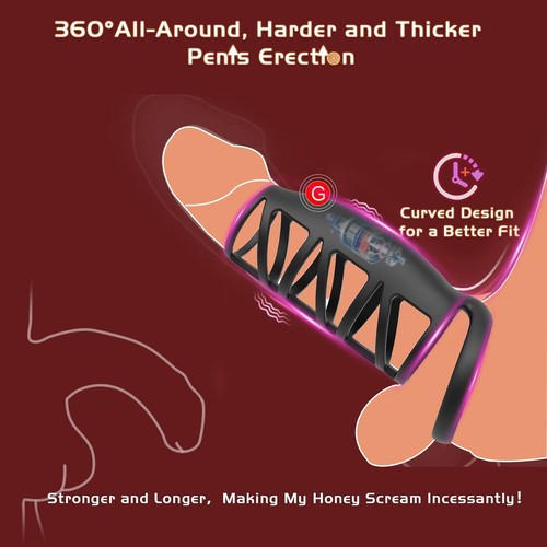 Penis Cock Ring Vibrator G-spot Dildo Massager Sex Toys For Men Women Couples - Picture 3 of 9