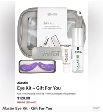 Alastin Eye Kit includes serum, cream, and accessories. Perfect for skincare ent