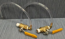 Lot of 2 x S92C41 RuB Inc. Full Port 2-Way Ball Valve - Brass - 3/8" Female NPT