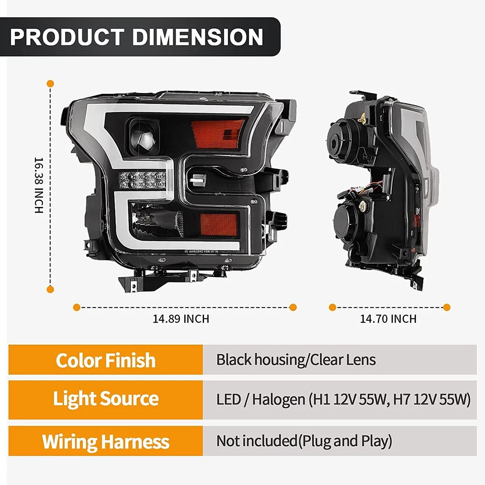 Faros para Ford F150 2015-2017 Lámparas 17-20 F-150 Raptor Proyector LED DRL Foto 4 de 4