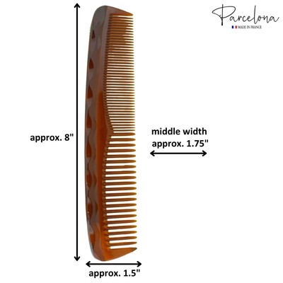 Parcelona Seitlicher Kamm Aus Zelluloid – 7 Zähne, Schildpatt-Optik, Braun, 10 Cm
