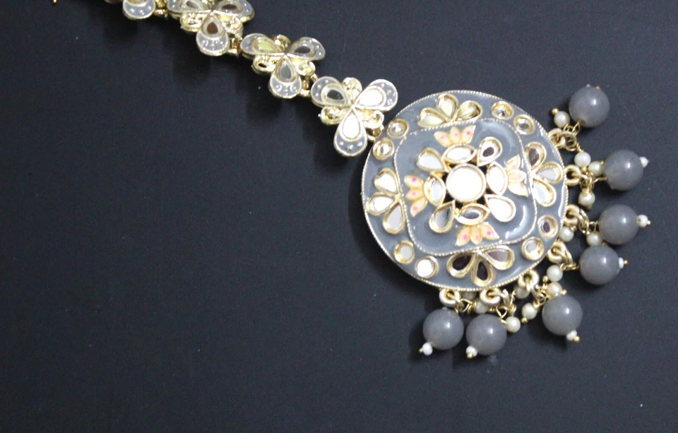 Joyería tradicional india para frente Maang Tikka regalo esmalte regalo joyería de moda Foto 3 de 4