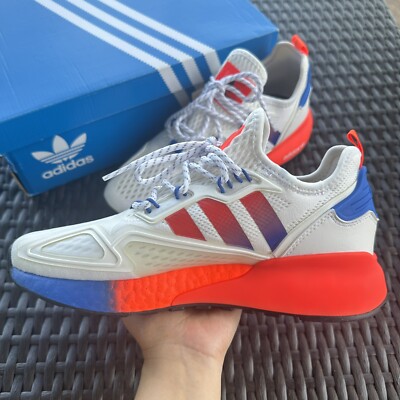 Adidas ZX 2K Boost J White Solar Red Kid's Athletic Shoes Adidas ZX 2K Boost J White Solar Red Kid's Athletic Shoes