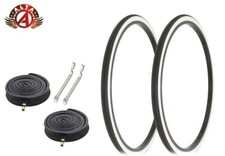 ALTA BICYCLE WIRE BEAD TIRES 26 x 1-3/8 WHITEWALL SLICK TOURING TREAD 6pc SET.