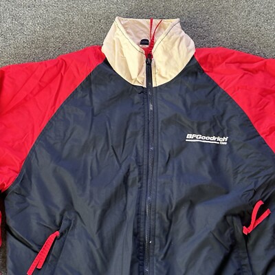 BF Goodrich Jacket Men Large Navy Fleece Lined  Coat Racing VTG Top Achiever