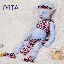 20" Sleeping Avatar Blue and Pink Color Lifelike Full Silicone Floppy Twins Doll