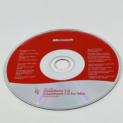 Microsoft IntelliPoint 7.0 for Windows and Mac PC CD-ROM Mouse Software