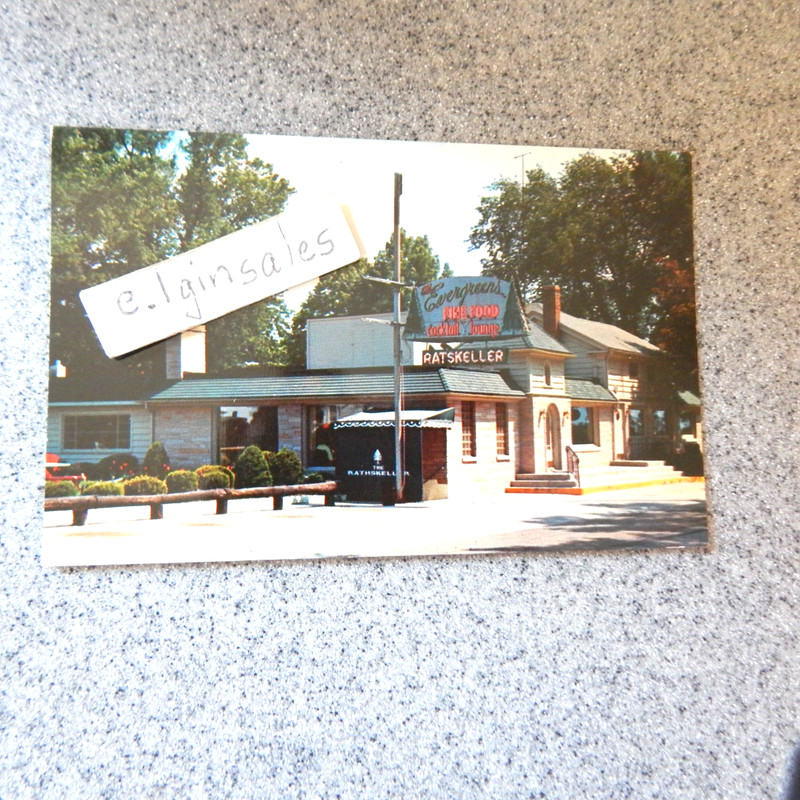 Peterson's  The Evergreens Restaurant -Dundee, ILL. Colorized Postcard - c. 1969
