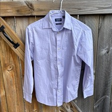 Chaps Boys Med Long Sleeve Oxford Button-Down Dress Shirt Lavender 