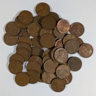 Lincoln Wheat Pennies Roll of 50 Mixed Dates VG/VF