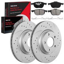 Front Disc Brake Rotors + Brake Pads for 2004 - 2010 2011 2012 Mazda 5 Mazda 3