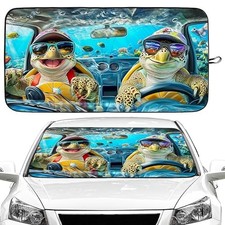 Car Windshield Sun Shade Foldable Sunshade Front Window Cover Sun Sea Turtles