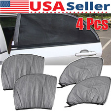 4PCS Car Window Screen Mesh Cover Privacy Sun UV Protection Mosquito Bugs Net
