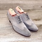 $695 Neiman Marcus GRAVATI Women's 8 M Suede Oxford 4269 Grey * add $15 Trees — photo 1