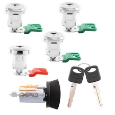 Ignition & Four Door Lock Cylinder Set 2 Keys For Ford E Series Van 1997-2020