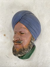 vintage bossons chalkware head Sikh 