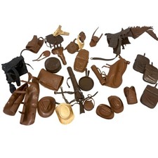 Vintage Marx Johnny West Best Of The West Brown Horse Tack Gear Accessory Lot