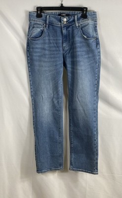 Hudson Women's Blue Double Button Straight Leg Jeans Flap Pockets NWT Size 8