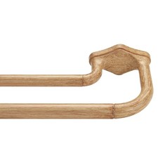 Light Wood Grain Double Curtain Rods For Windows 48-88 Inch,Heavy Duty Double...