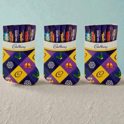 Verschiedene Milchschokolade Weihnachtsstrumpf Auswahlbox 3er Pack Geschenke