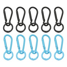 10Pcs Keychain Clips with O Rings, Black/Blue