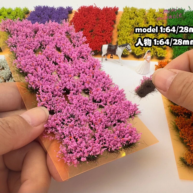 2PC Miniature Seasonal Plants HO/OO Scale Flower Clusters Railway Model Scenery - Image 2 of 4