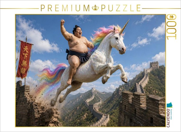 Calvendo Puzzle Sumo Wrestler And Unicorn | 1000 Pieces, Finished Size 25.2 × 18-image