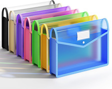 Plastic Expanding File Folder, Transparent envelopes with Snap Closure,No Divide