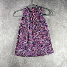 Lilly Pulitzer Dress Girls Size 3 Pink Swirl Print Sleeveless Ruffle Neck Dainty