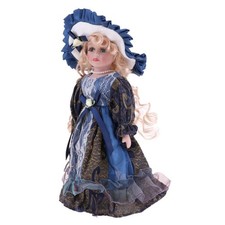 bambole eleganti in ceramica per bambole con supporto in legno per bambole in