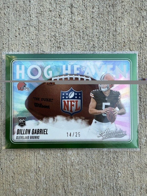 Dillion Gabriel 2025 Panini Absolute #HH-DGL Rookie Hog Heaven Green /25 Browns