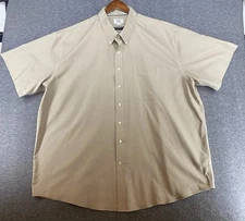 SEE PICS Cutter & Buck Shirt Men's Size 3XB Tan Short Sleeve Button Up